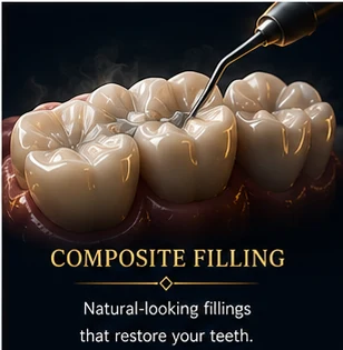 Tooth-coloured composite filling