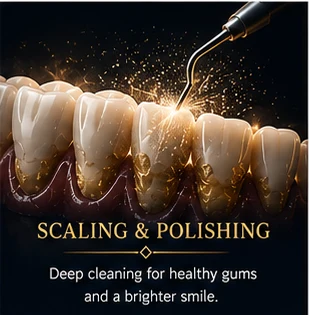 Ultrasonic scaling and polishing for gum health
