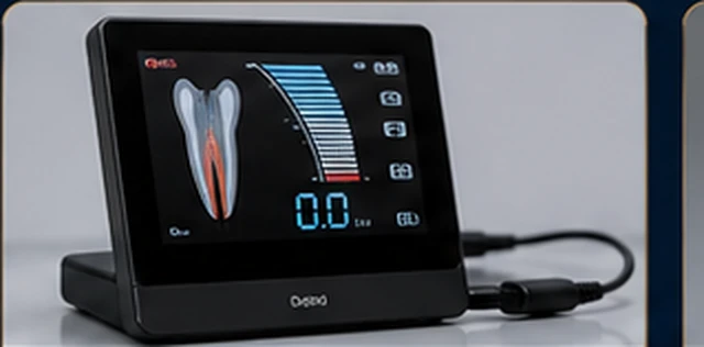 Apex locator device with digital readout and canal probe