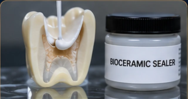 Faceted bioceramic material crystal illustration